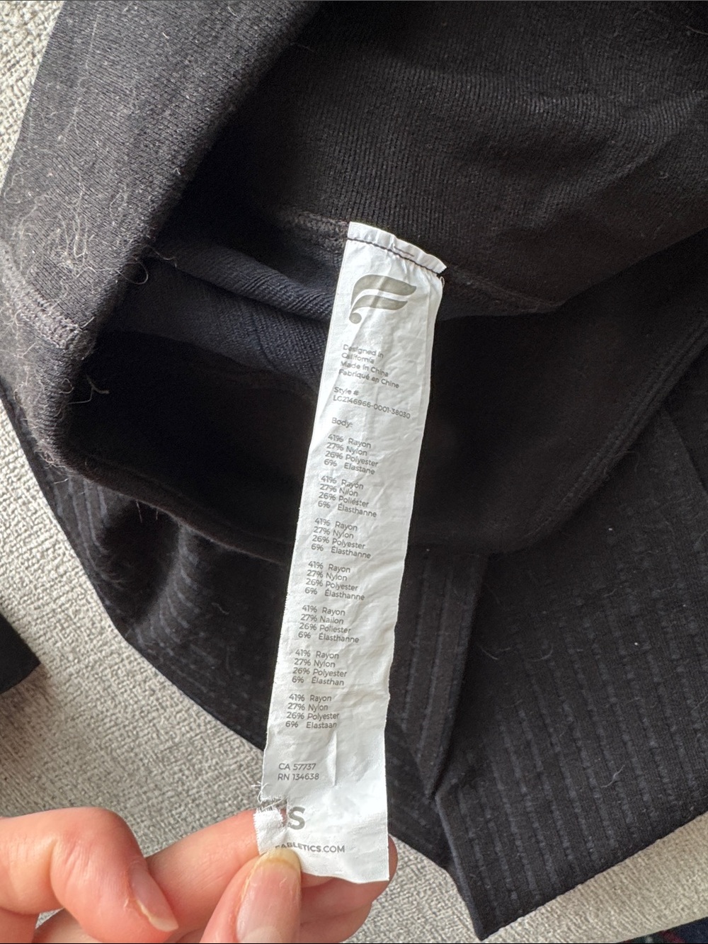 Fabletics Black Ribbed Active Set - Picture 3 of 3